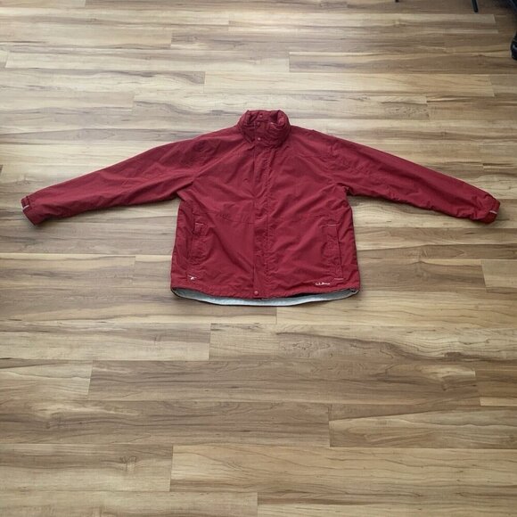 L.L. Bean Jacket Windbreaker Packable Hood Lightweight XL Tall Red - Picture 8 of 16
